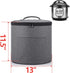Luxja Gray Dust Cover with Zipper Closure for 6 Quart Instant Pot, Enclosed Bottom, Medium with Accessories Pockets