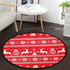 Christmas Boho Round Rug, Merry Christmas Area Rug for Bedroom Living Room, Non-Slip Floor Mat Carpet
