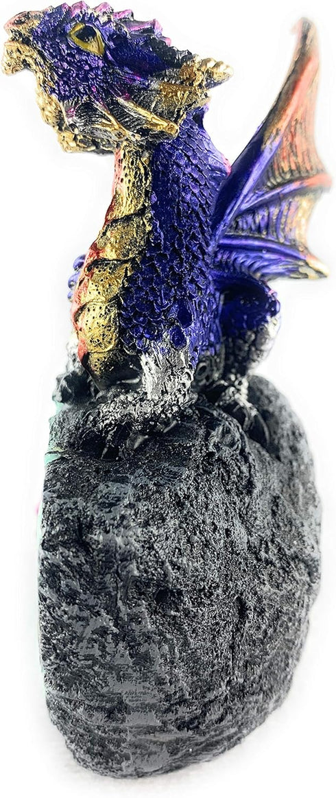 Ain’t It Nice Dragon Statue - Sparkling Medieval Collectible Fantasy Figurine Décor, Blue 3(L) X 1.5(W) X 4(H) inches