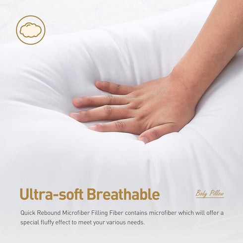 ACANVA Soft Long Body Pillow for Side Sleepers - Ideal for Adults and Pregnancy