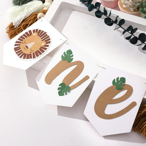 Bohemian Lion High Chair Banner,the Lion's First Birthday, the King of the Jungle, Photography Props in the Studio