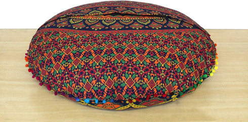 32 Inch CRAFT KALA Meditation Floor Pillow Cover Round Pillow Seating Hippie Decorative Adults Bohemian Mandala Cushion