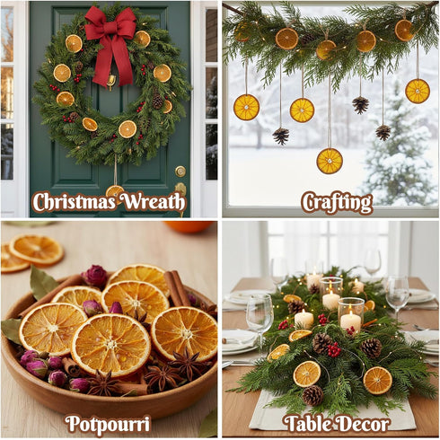 30pcs Dried Orange Slices with Twine Strings, Natural Dehydrated Orange Slices, Christmas Wreath Making Supplies