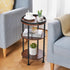 Small Round Side Table for Small Spaces - 3-Tier Modern Accent Table, Slim End Table for Living Room, Bedroom (Cherry)