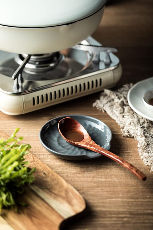 Spoon Rest for Kitchen Counter, Dark Gray Utensil Holder, Modern Farmhouse Decor for Spoons, Ladles, Tongs, Spatula
