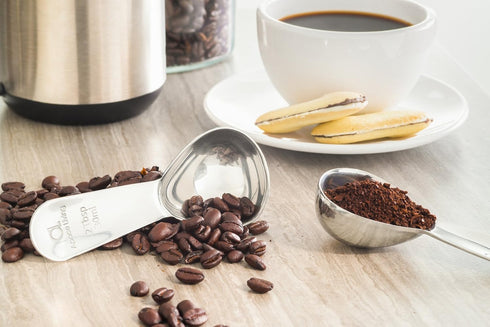 Apace Living Coffee Scoop Set of 2 - 2 Tablespoon (2 Tbsp / 1/8 Cup / 1 oz) - Best Stainless Steel Measuring Spoons