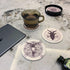Yilad Set 6 Satan Goat Skull Coasters for Drinks with Holder Leather Coasters of for Coffee Table
