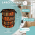 SELIONLIKN 18.9"x16.5" Retro Wooden Bookshelf Pattern Laundry Hamper Books Laundry Basket With Handles Foldable Oxford