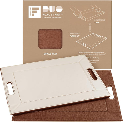 FREEFORM PLACEsMAT 2-in-1 Faux Leather Placemat & Serving Tray | Reversible Design,