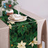 Poinsettia 13x72 Inch Green Table Runner Winter Floral Burlap Table Runners, Spring St Patricks Day Seasonal Coffee