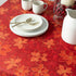 Benson Mills Poinsettia Scroll Printed Rectangle Fabric Table Cloth, Red, 60" X 104"