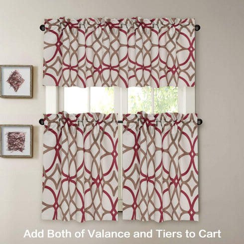 H.VERSAILTEX Blackout Curtain Valances - Thermal Insulated Window Valances for Kitchen/Bathroom, 52x18 inch, Geo