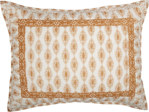 VHC Brands Avani Gold Boho Farmhouse Bedroom Decor - Standard Sham 21x28 for Stylish Home Decor
