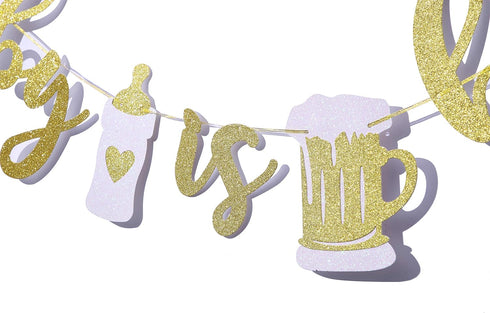 A Baby is Brewing Baby Shower Banner - Diaper Party Decor for Gender Reveal and Pregnancy Celebration