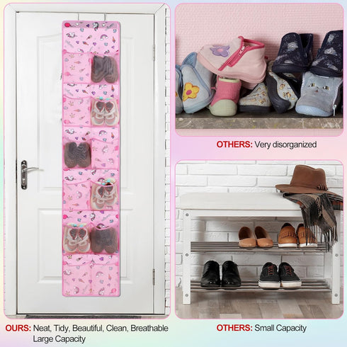2 24 Closet Windyun Pcs Kids over The Door Shoe Organizer Pockets Unicorn Baby Water Bottle Organizer Rack Hanging