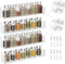 PMMASTO Adhesive Acrylic Spice Rack Organizer for Wall with 2 Nano Double