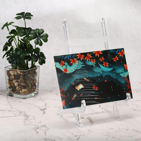 PATIKIL 9" Acrylic Decorative Plate Stand Holder, 2 Pack Easel Frame Holder for Photos and Canvases
