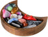 Curawood Crescent Moon Tray, 6"x3" Wooden Crystal Display Tray for Gems, Healing Stones & Treasures, Walnut