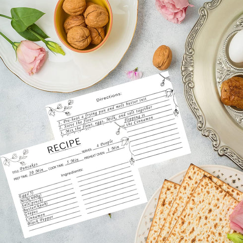 100 Count Recipe Cards, 4x6 Inch White Double-Sided Blank Cards for Weddings and Gifts