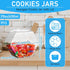 Uiifan 1 Piece Hexagonal Plastic Candy Jar with Lid Cookie Jar Clear Hexagonal Candy Containers for Snacks, Cookies, Dog Food, Craft and Sewing Supplies, Coffee Pod, Laundry Pod (210 oz)