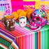 Tatuo 2 Pcs Mexican Fiesta Tablecloth - Striped Serape Blanket Covers for Cinco De Mayo, Wedding, Birthday Party, 51.2