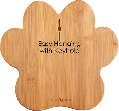 Totally Bamboo Paw Shaped Bamboo Wood Cutting Board, Great Gift for Dog and Cat Lovers