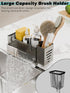 Kitchen Sink Caddy Organizer, Sponge Holder for Kitchen Sink with Upgraded Extra-Wide Drain Board, Efficient Drainage