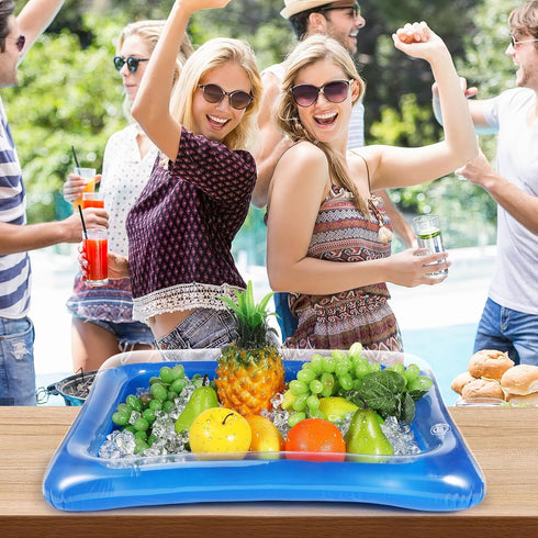 YARNOW Inflatable Cooler, 4PCS Ice Serving Bar Coolers for Parties, Transparent Buffet Server Tray for Indoor Outdoor