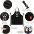 Funny Cooking Aprons for Men - Let’s Cook - Men's Black Funny Kitchen Chef Grilling BBQ Aprons with 2 Pockets - Birthday Father’s Day Christmas Gifts for Dad, Husband, Boyfriend, Movie Fans