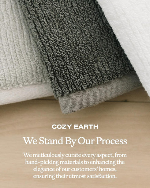 Cozy Set 60% 40% 4 Pack Earth Ribbed Washcloth - Cotton Viscose from Bamboo Bathroom Washcloths - Soft & Absorbent