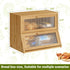Counter BMOSU Large Bread Box Double Layer Bamboo Bread Box for Kitchen Container Farmhouse Bread Holder Capacity Bread