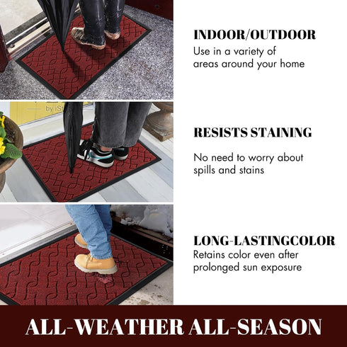 Yimobra Heavy Duty Front Door Mats, Water Absorbent Mud Resistant Non-Slip Outdoor Indoor Rugs, 29.5 x 17