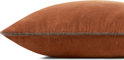 Loloi Liza Pillow Cover Only, 18x18, RUST