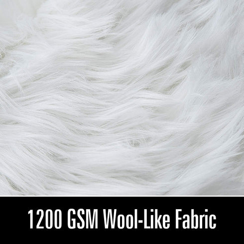 LOCHAS Deluxe Super Soft Fluffy Shaggy Faux Sheepskin Rug for Bedroom, 2ft x 3ft, Ivory White