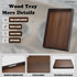 YACEYACE 15"x10"x1.5" Wood Serving Tray Decor, Medium Serving Tray for Party, Ottoman, Coffe Table, Bar, Breakfast