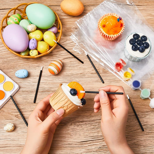 150 Pcs PYO Paint Your Own Brushes - Mini Paint Brushes for Cookies, Disposable Lip Applicators with 150 Pcs Cookie Bags