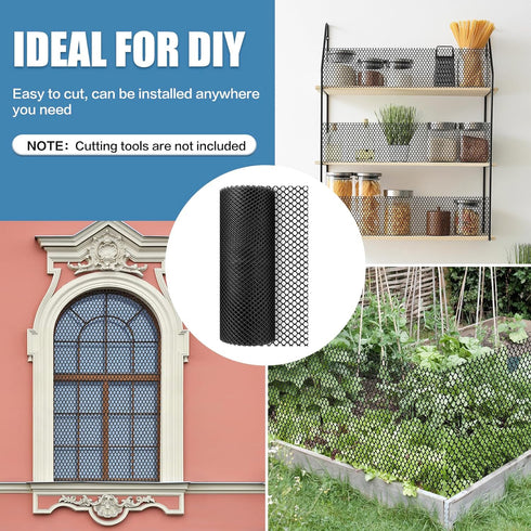 DBHXXMB-HH 15.7in 50ft Plastic Pet & Garden Fence - Black X Roll Multi-Use Decorative Chicken Wire Fencing for Poultry