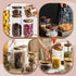 300ML Clear Glass Storage Canister Holder with Airtight Wood Lid, Modern Decorative Small Jar for Coffee, Spice