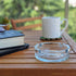 Fargus Glass Ashtrays for Cigarettes, Portable Decorative Modern Ashtray for Indoor Outdoor Use, Pack of 2 (Clear)