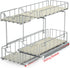 Simple Houseware 2 Tier Spice Rack - Slide Out Wire Basket Drawer Organizer in Silver