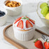 MALACASA Ramekins, 4 oz Oven Safe Porcelain Creme Brulee Cups, Set of 6 White Baking Bowls