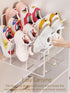 2 Pack 4 Closet, Clear Acrylic Shoe Rack for Kids Clothing Drawer Organizer Baby Dresser Organizer Sections Stackable