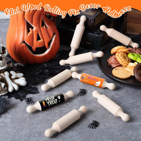 FFNIU 45Pcs Wooden Mini Rolling Pin Long Kitchen Baking Small Dough Rolling Pin for Children Fondant Pastry Pizza