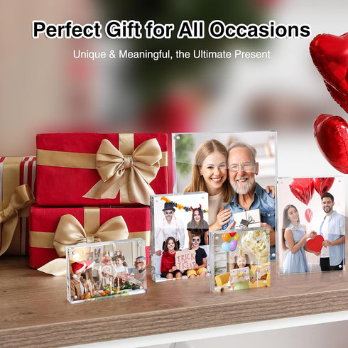 4x4, 1 Pack 4 4 4x 4 4x4 HOUSE DAY Acrylic Picture Frames Magnetic x Picture Frame, Double Sided Clear Photo Frame