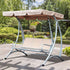 Windproof Porch Swing Canopy Top Cover, Waterproof Sunshade Protector for Outdoor Garden Patio Swing Seat