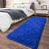 Soft Runner Rugs for Bedroom Hallways - 2x6 Royal Blue Fluffy Shag Throw Area Rug Non-Slip for Bedside Dorm Living Room
