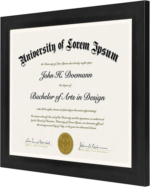 Americanflat 8.5x11 Diploma Frame, Black, Shatter-Resistant Glass, Engineered Wood, Legacy Collection