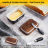 ALELION Black Butter Dish with Lid and Knife, Airtight Ceramic Butter Keeper for Counter or Fridge, Farmhouse Decor