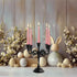 Rely+ 5 Arm Matte Black Candelabra, 10 Inch Tall Taper Candle Holders for Indoor Kitchen Décor, Gothic Home Decor
