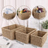 Paper Woven Storage Baskets with Iron Frame, Set of 3 Desk Organizers